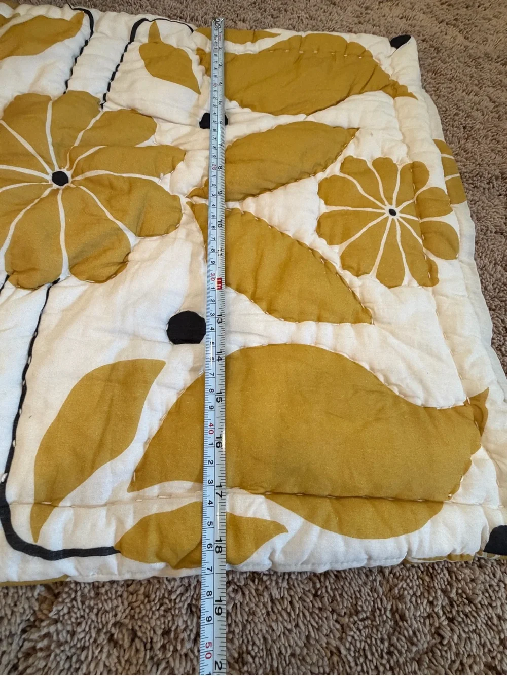 New Anthropologie mckenzie parrot floral quilted pillow sham standard Yellow